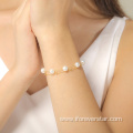 Elegant Jewelry 18K real Gold Natural Pearl Bracelet